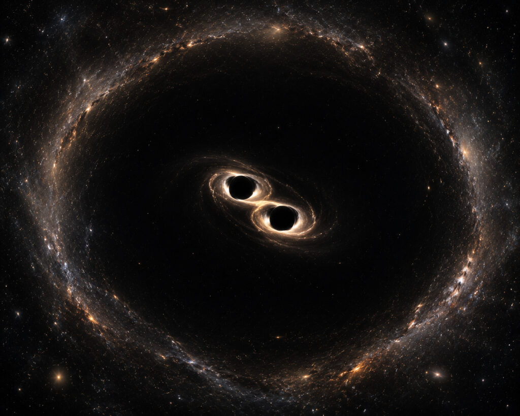 Astronomers Discover Two Monster Black Holes Creating a Cosmic Void as They Merge