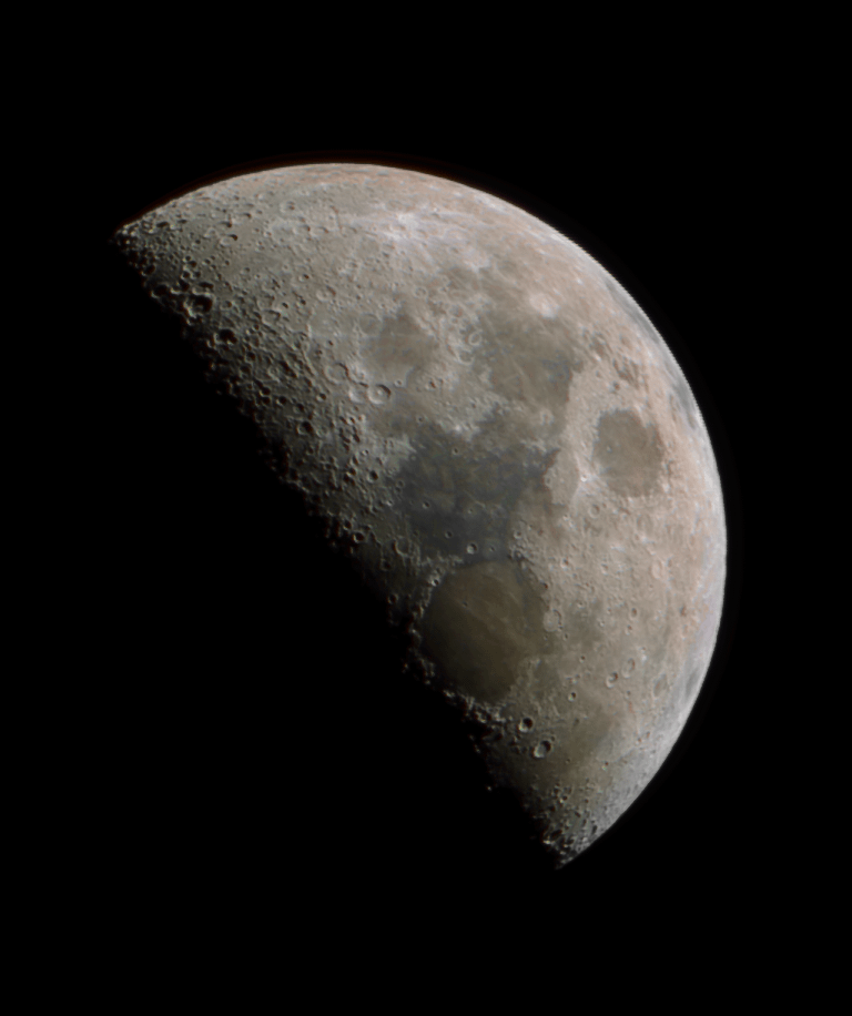 The Mineral Moon in its First Quarter phase