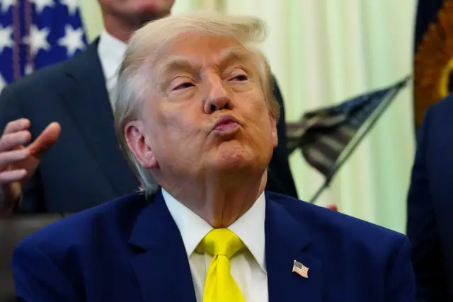 President Donald Trump listens as Energy Secretary Chris Wright speaks at an event about coal, Thursday, June 4, 2026, in the Oval Office of the White House in Washington