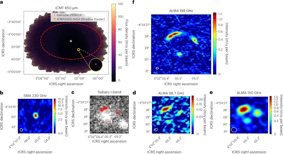 Multi-wavelength identification of the IC 210922A counterpart. (CREDIT: Nature Astronomy)