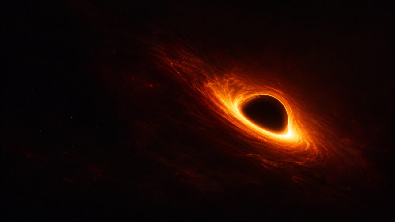 Illustrative representation of a black hole with a dark center and bright accretion disk, related to the M87* observations in X-rays by NASA.