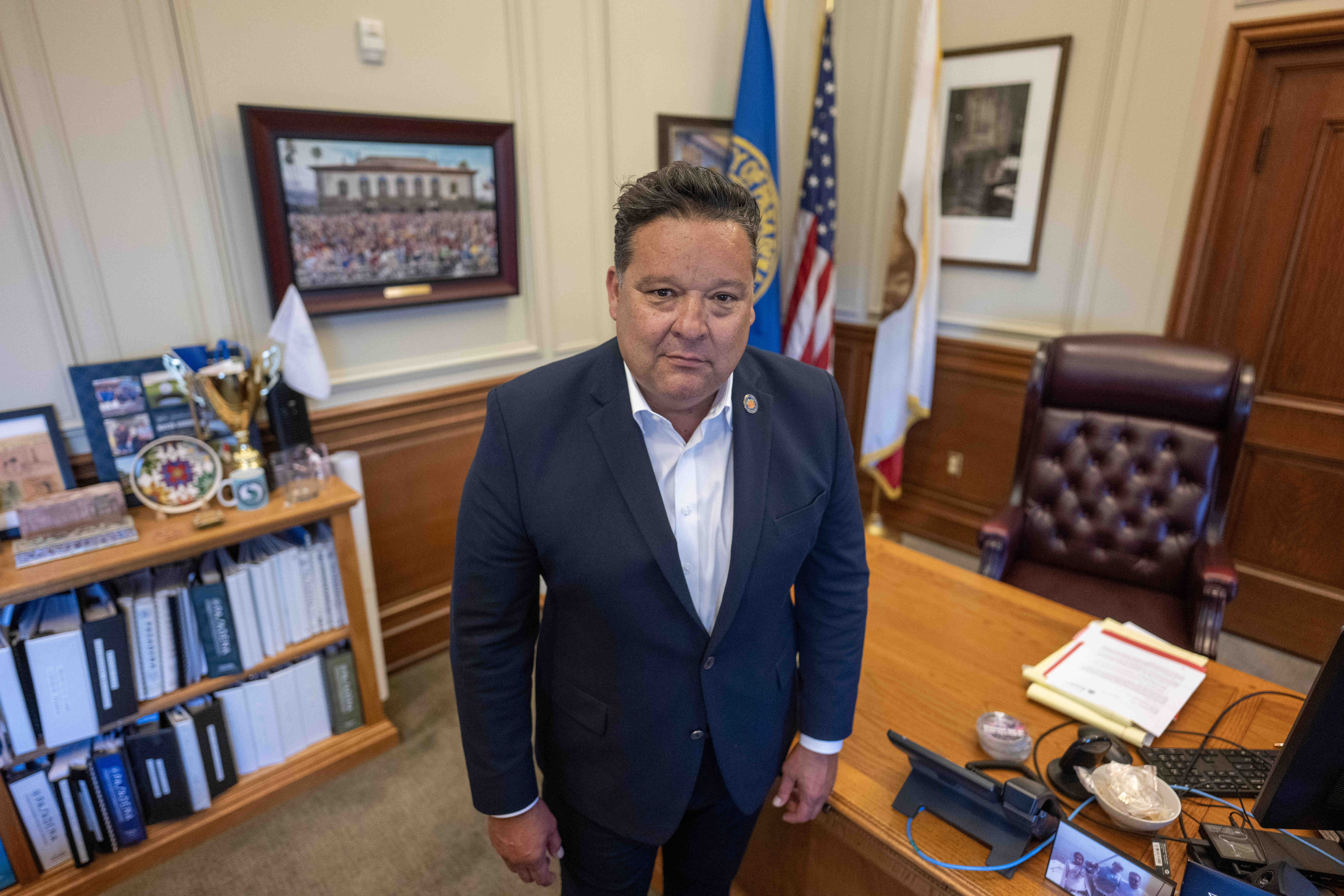 Pasadena Mayor Victor Gordo in his office at Pasadena City...