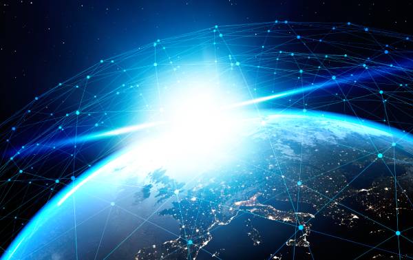 GSMA Foundry and ESA Announce Access to New Funding worth up to €100M for AI, NTN, D2D and 6G at MWC26 Barcelona View of Earth from space with a bright sunrise and digital network lines connecting points around the planet.