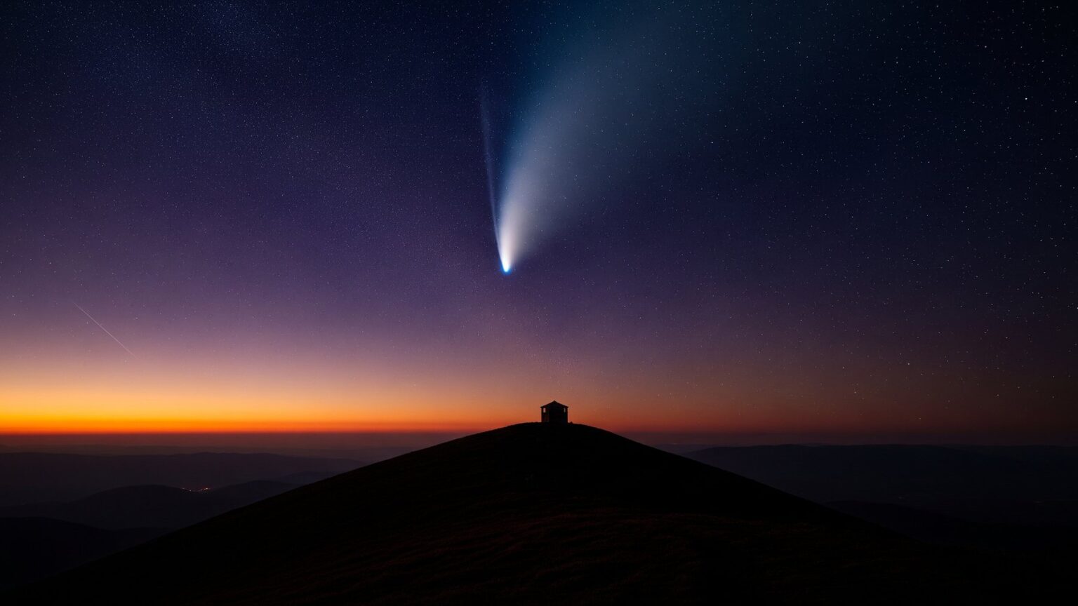 A faint speck crossed our winter sky last December, and what a telescope pulled from inside it had never been measured on Earth interstellar comet glowing against a deep star-filled night sky, faint speck crossed
