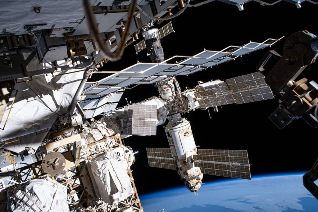 Astronauts take shelter on the International Space Station because of air leaks Astronauts take shelter on the International Space Station because of air leaks