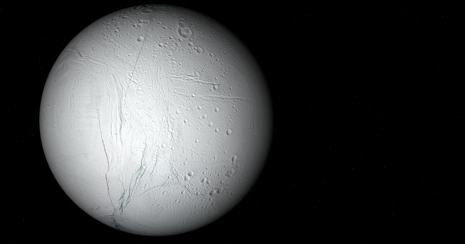 Enceladus, a tiny Saturnian moon only about 500 kilometres wide, is actively venting water vapour and ice grains into space from a salty ocean hidden beneath its crust — and modelling suggests that ocean may have remained warm and chemically active for geological timescales, perhaps long enough for life to have had a chance to emerge. Enceladus, a tiny Saturnian moon only about 500 kilometres wide, is actively venting water vapour and ice grains into space from a salty ocean hidden beneath its crust — and modelling suggests that ocean may have remained warm and chemically active for geological timescales, perhaps long enough for life to have had a chance to emerge.