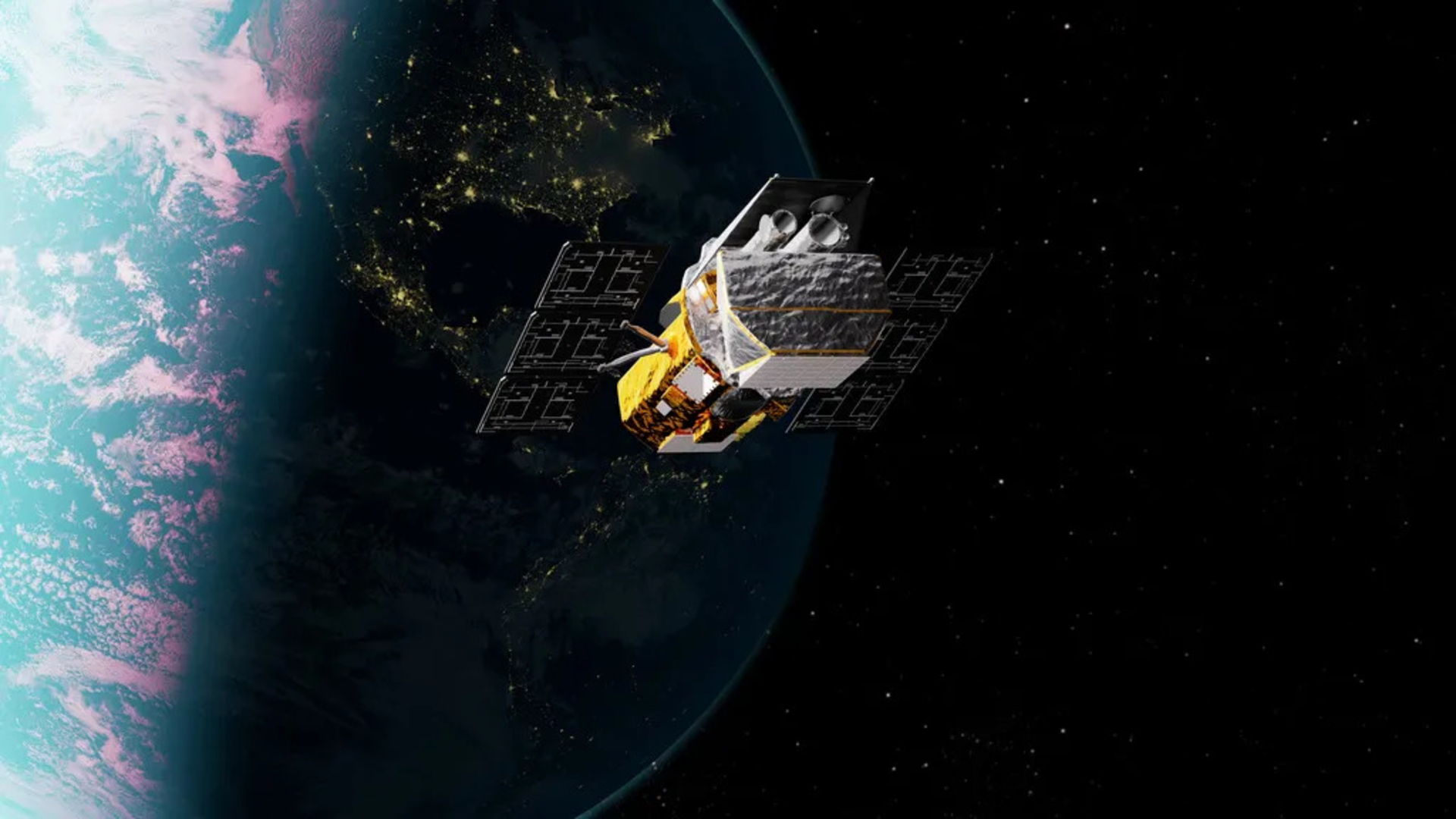NASA’s Neil Gehrels Swift Observatory, shown in this artist’s concept, orbits Earth as it studies the ever-changing universe.